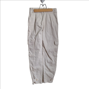 ARITZIA WILFRED FREE Cream Cotton Streetwear Minimalist Casual Cargo Pants Sz 2